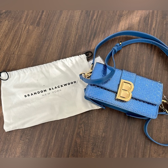 Brandon Blackwood Nia Metallic Python Shoulder Bag - Picture 16 of 16